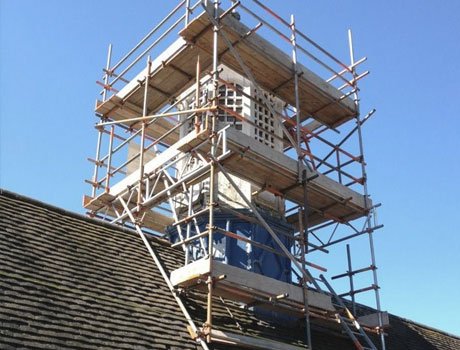 Scaffolding erected in Malvern