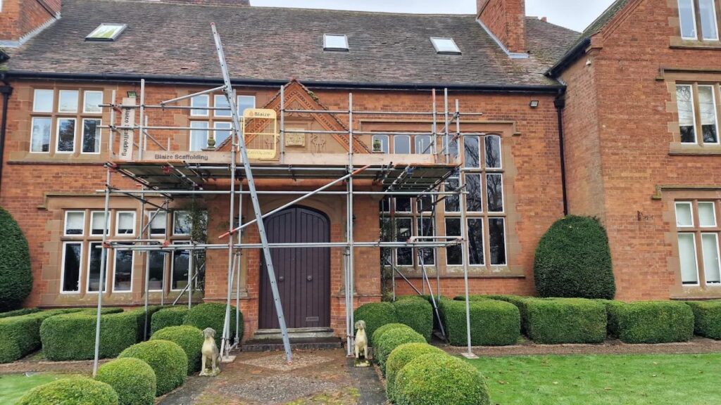 Domestic scaffolding erected for a summer home extension in Birmingham