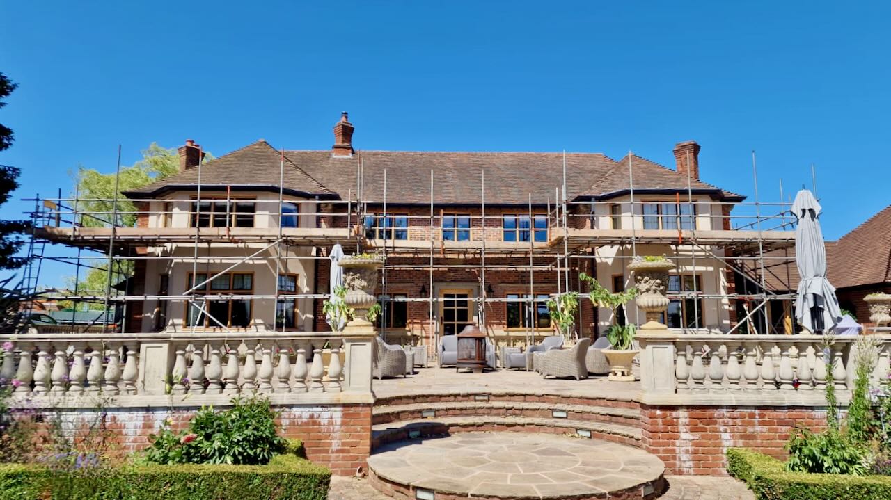 Domestic scaffolding setup in Birmingham by Blaize Scaffolding for roof and fascia repairs